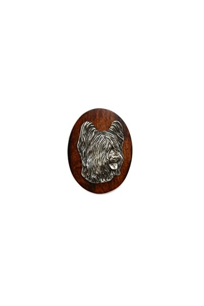 Art - Dog Briard, Berger de Brie - Dog show brooch, starter number clip, dog ...
