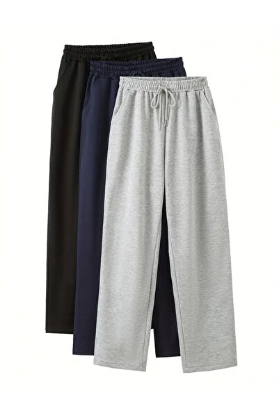 TORUK MAKTO 3 Pieces Unisex Regular Pipe Leg Basic Sweatpants