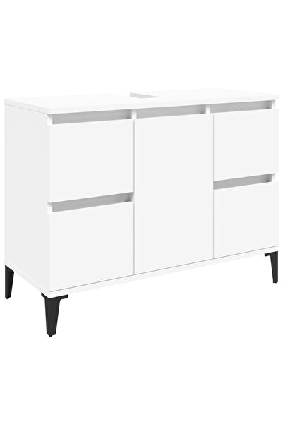 vidaxl Dulap de chiuvetă, alb, 80x33x60 cm, lemn prelucrat