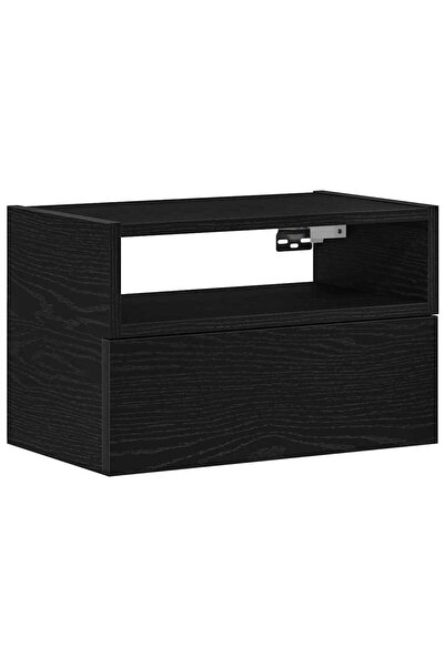 vidaxl Noptieră de perete, negru, 45x26x28,5 cm