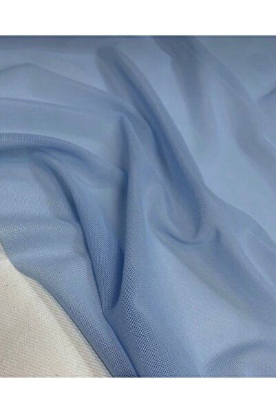 LUSSAMODA Tulle Fabric Baby Blue Draped Ultra Stretchy Turban, Dress, Skirt, ...