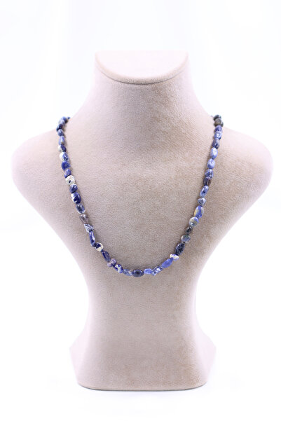 SAURACHI Sodalite Stone Amorphous Cut Pendant Natural Stone String
