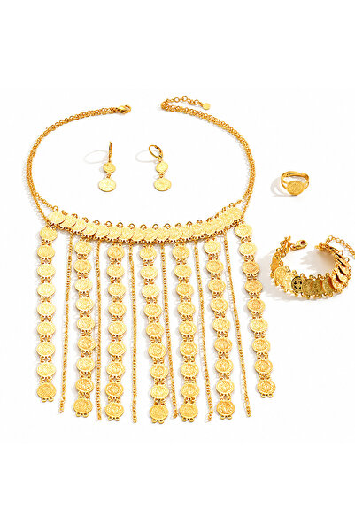 OEM Necklace, earrings and bracelet set, 18K gold plated