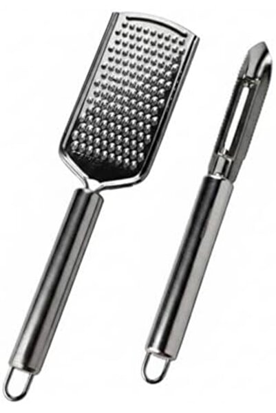 Yıldızan Nzr Beautestore Metal Grater and Peeler Set, 2 Pieces, Stainless Ste...