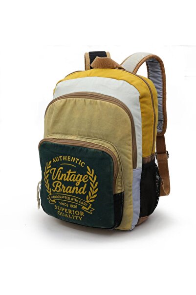 Yıldızan Nzr beautestore Cappadocia 4034 Patara Green Cream Backpack School T...