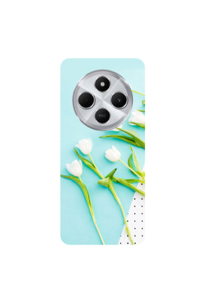 Other Xiaomi Redmi 14c White Tulips Transparent Silicone TPU Θήκη