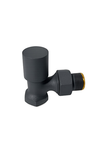Termovan Radyatör Havlupan Vanası Köşe Tip 1/2'' Antrasit Ral 7016 ( Metal Vo...