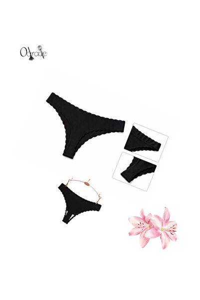 Odrade Chiloti tanga, Oeko-Tex, One Piece, Invizibili, Fara Cusaturi - Negru