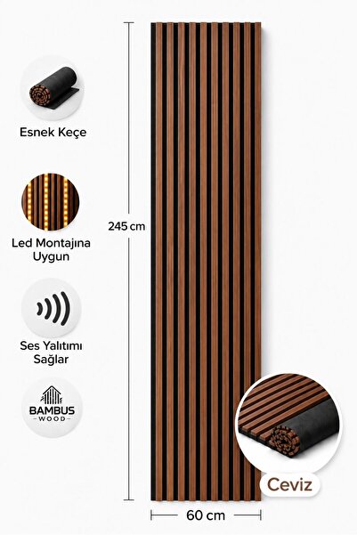 Bambus Dekoratif Çıtalı MDF Akustik Duvar Paneli Akustik Ahşap Duvar Kaplama ...