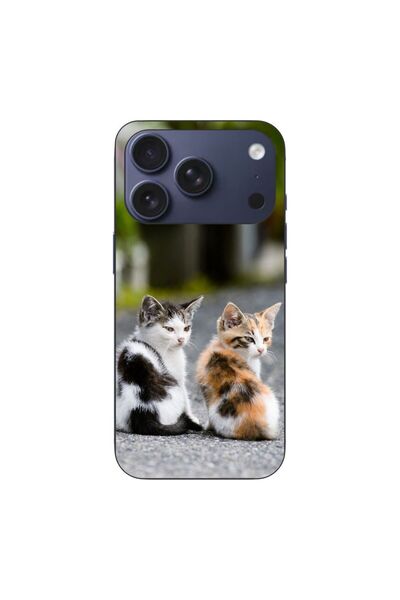 OEM Калъф, съвместим с Apple iPhone 17 Pro, силиконов гел TPU, с шарка на кот...