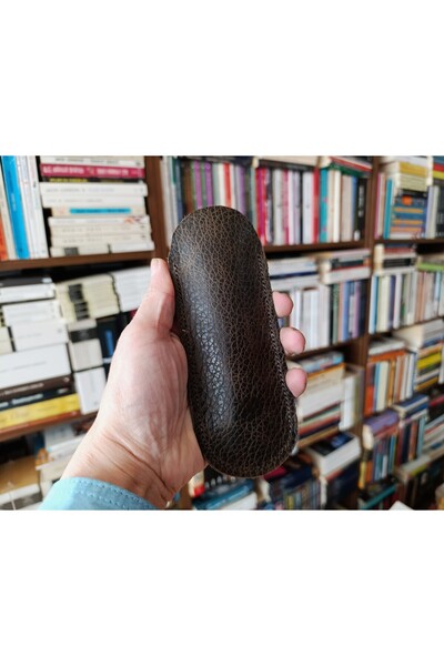 Mahfuz Crazy Hors Gerçek Deri Tamamen El Emeği Kalemlik Kalem Kutu 16,5 cm 6,...