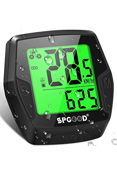 SPGOOD Ciclocomputer fără fir, 21 de funcții, rezistent la apă IP54 cu afișaj...