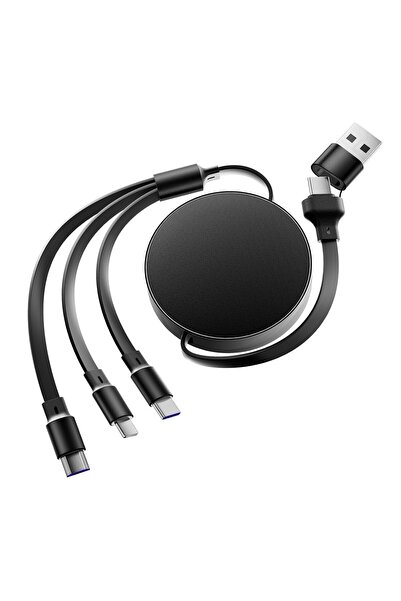 Ruizhi Cablu USB Multiplu de 120W, Cablu de încărcare retractabil, Cablu de î...