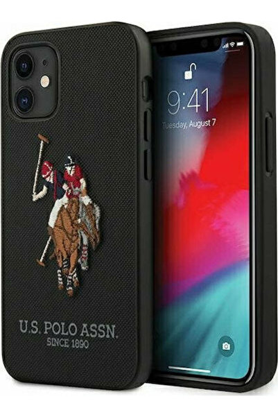 U.S. Polo Assn. Κάλυμμα Πλάτης Σιλικόνης Μαύρο με Κέντημα Polo (iPhone 12 min...