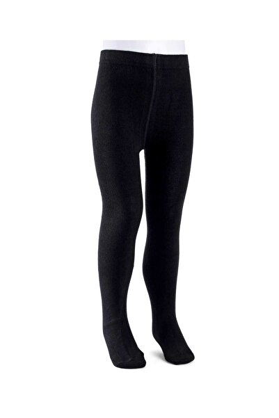 Cute Walk by Babyhug Cotton Knit Anti Bacterial Solid Tights - Black