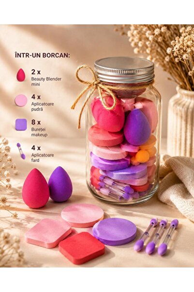 V.V LOVE Set bureței makeup în borcan elegant