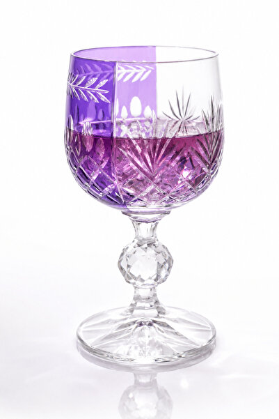Sudedi Home Double Color Purple & Transparent Crystal Patterned Coffee Side G...