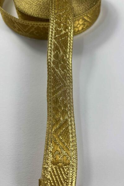 Hobigram Gold Çizgi Lunavera Simli Dekoratif Şerit Kurdele 1 Metre