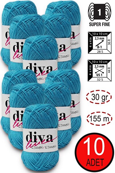Diva İplik Diva Etamin 20 Turcoaz deschis (Pachet de 10)