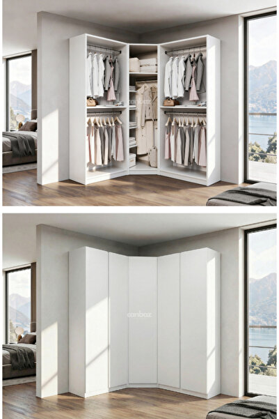 CANBAZ FURNİTURE Mira modüllü köşe 5 MDF kapaklı %100 MDF (KURULUM DAHİL)