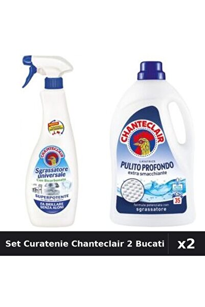 Chanteclair Set 2 Degresant și Detergent 600ml + 1575ml 35 Spalari - Bicarbonat
