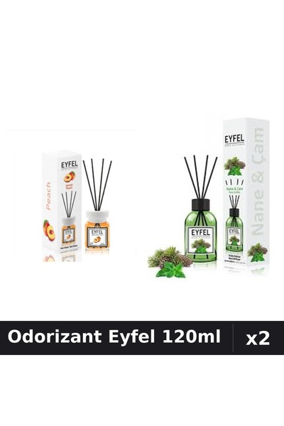 Eyfel Set 2 Odorizante Camera cu Betisoare - Piersica, Pin Si Menta 120ml