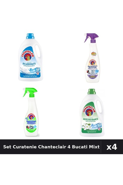 Chanteclair Set 4 Detergent și Degresant - 1575ml, 600ml - Bicarbonat, Lămâie...