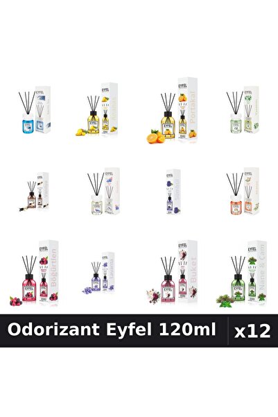 Eyfel Top Bottom Set of 12 Room Air Fresheners with Sticks - 12 Assorted Frag...