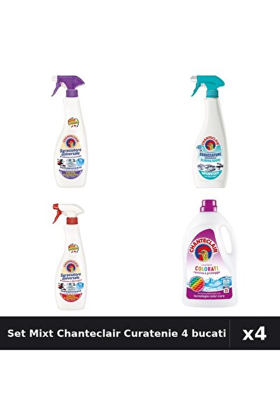 Chanteclair Set 4 Degresant și Detergent - 3x600ml + 1575ml, Marsilia, Mosc A...