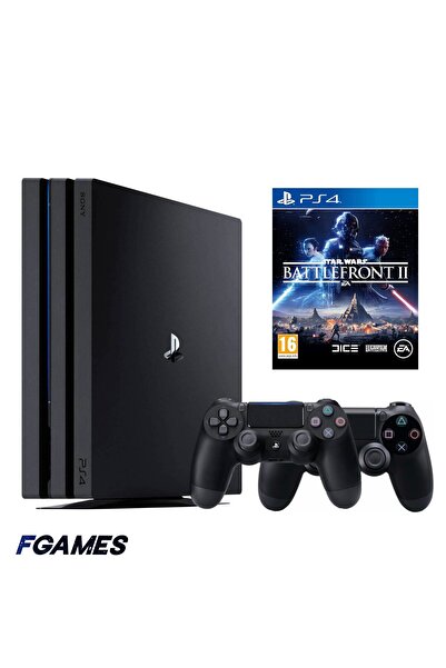 Sony Κονσόλα Playstation 4 Pro Ps4 1tb + Δύο Χειριστήρια + Star Wars Battlefr...