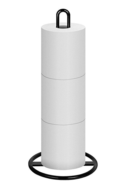 The Bros Toilet Paper Holder Stand, Black Freestanding Toilet Paper Holder fo...
