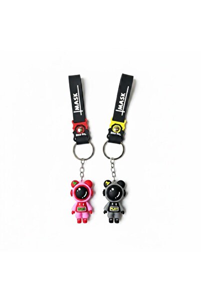 MEGOLA STORE Astronaut Character Double Keychain with Pvc Figure Lover Keychain