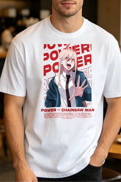 Fleck Anime Style Graphic T Shirts For Men Power Chainsaw Man Mens Printed T ...