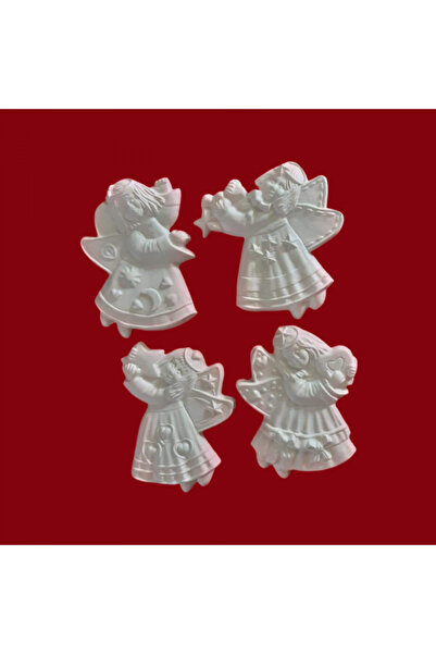 CREATIVITATEPLUS Top Bottom Set of 4 plaster figurines Angels, 9x7cm