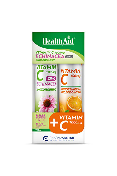 Health Aid Βιταμίνη C, Εχινάκεια & Ψευδάργυρος - Προωθητικό Πακέτο