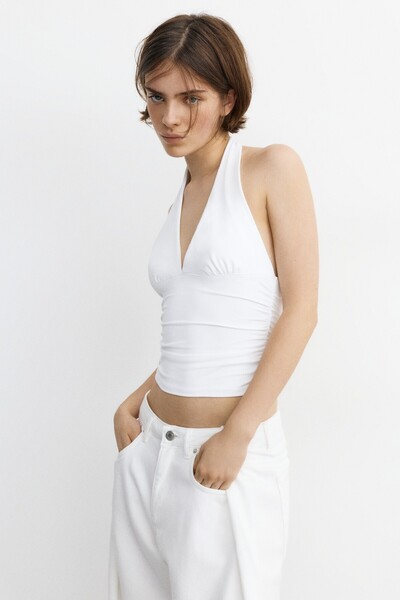 Pull & Bear Halter yaka büzgülü top