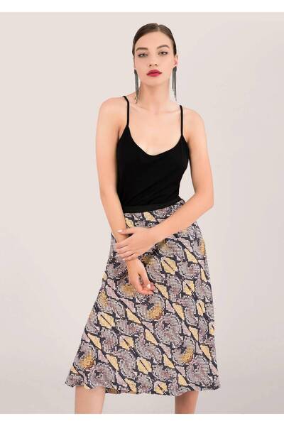 ROHBOUTIQUE BEIGE SNAKESKIN PRINT SKIRT- AIMELIA - FR455