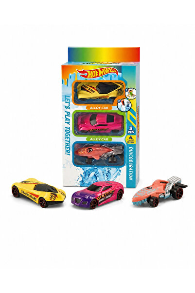 HOT WHEELS مجموعة من 3 سيارات لعبة من السبائك للأطفال، سيارات سباق صغيرة مصبو...