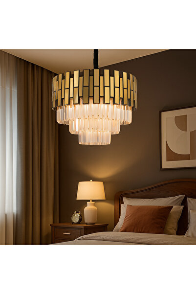 proled Dazzling Crystal Chandelier 500, modern lighting, E14, gold