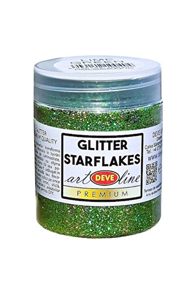 Deve Pigment, art line DEVE, glitter Holografic Lime green 50gr, sclipici ver...