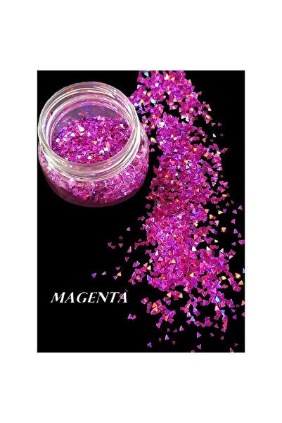 Deve Pigment sclipitor holografic triunghiular de 2mm, art line DEVE, 10g sclipici magenta pentru rășină.