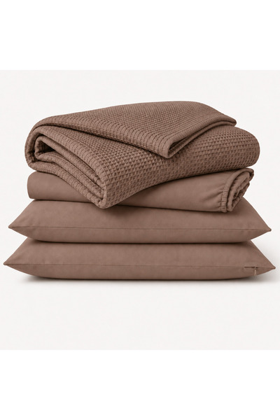 Meltem Bed linen Top Bottom Set with pike duvet, 100% Cotton, Stretchy sheet ...