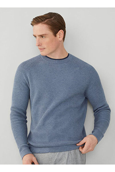 Hackett Mavi Erkek Bisiklet Slim Fit Kazak HM703093