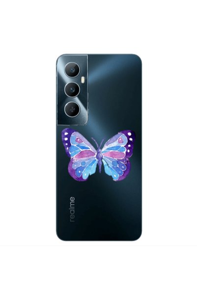 Other Realme C65 Big Butterfly Transparent Silicone TPU Θήκη