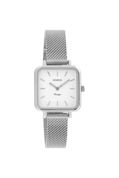 Oozoo Timepieces Ρολόι Γυναικείο Τετράγωνο με Ασημί Μεταλλικό