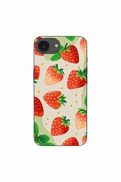 OEM Husa compatibila cu Apple iPhone 16e Silicon Gel Tpu Model Capsuni Pattern