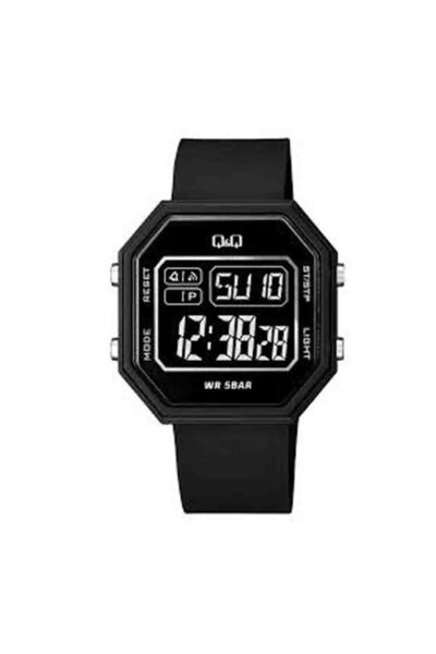 Q&Q Ρολόι Ανδρικό Λουρί Black με Σιλικόνη Chronograph M206J002Y