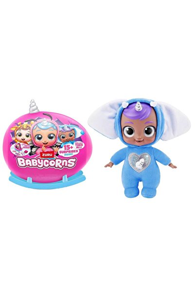 Zuru Babycorns Sevimli Sürpriz Bebek RA000000 - Açık Mavi Beşik-Beyaz Boynuz