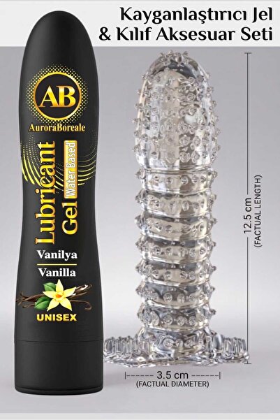 AuroraBoreale Premium 125 ML Vanilyalı Kayganlaştırıcı Jel Şeffaf Kılıf Tırtı...