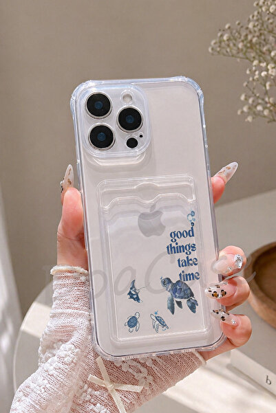 DoaCase iPhone 15 Pro Max Uyumlu Kartlıklı Şeffaf Kılıf Köşe ve Kamera Koruma...